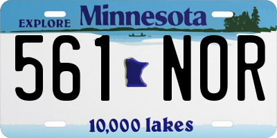 MN license plate 561NOR