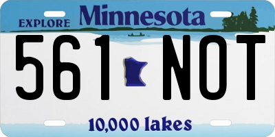 MN license plate 561NOT