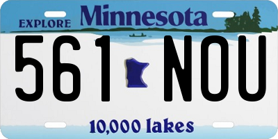 MN license plate 561NOU
