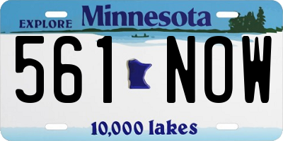 MN license plate 561NOW