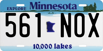MN license plate 561NOX