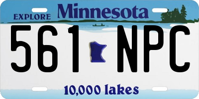 MN license plate 561NPC