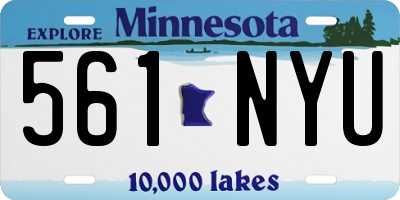 MN license plate 561NYU
