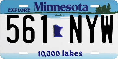 MN license plate 561NYW