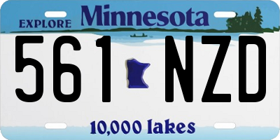MN license plate 561NZD