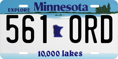 MN license plate 561ORD