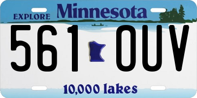 MN license plate 561OUV