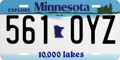 MN license plate 561OYZ