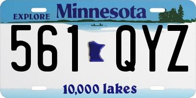 MN license plate 561QYZ