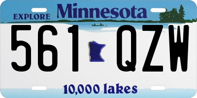 MN license plate 561QZW