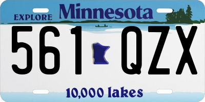 MN license plate 561QZX