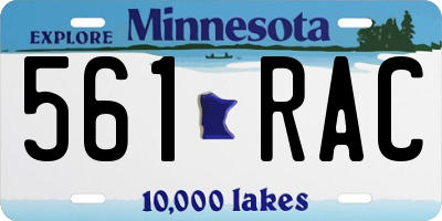 MN license plate 561RAC
