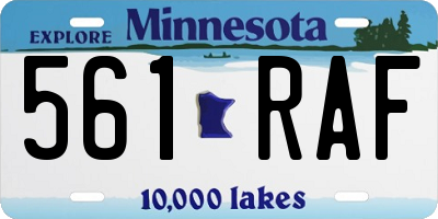 MN license plate 561RAF