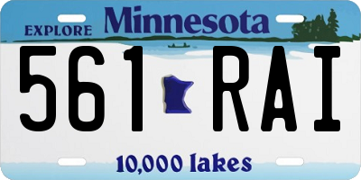 MN license plate 561RAI