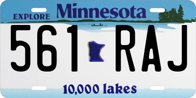 MN license plate 561RAJ