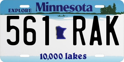 MN license plate 561RAK