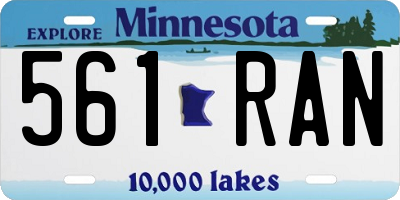 MN license plate 561RAN