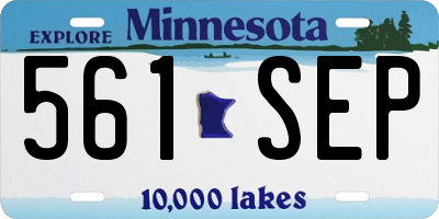 MN license plate 561SEP
