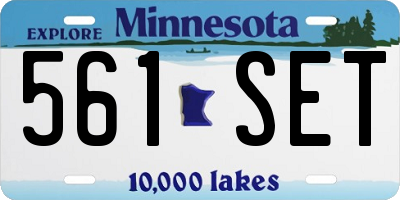 MN license plate 561SET