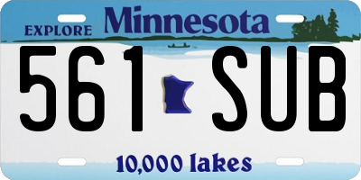 MN license plate 561SUB