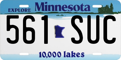 MN license plate 561SUC