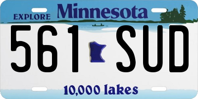 MN license plate 561SUD