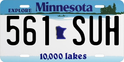MN license plate 561SUH