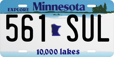 MN license plate 561SUL