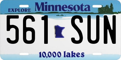 MN license plate 561SUN