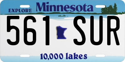 MN license plate 561SUR