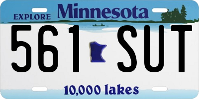 MN license plate 561SUT