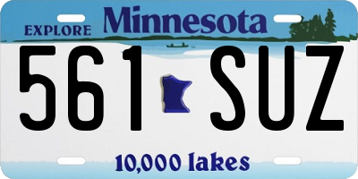 MN license plate 561SUZ