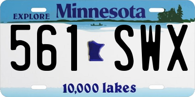 MN license plate 561SWX