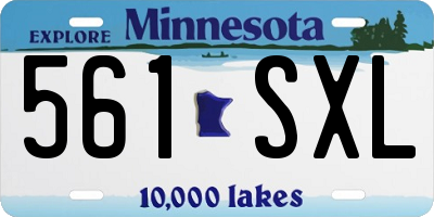 MN license plate 561SXL
