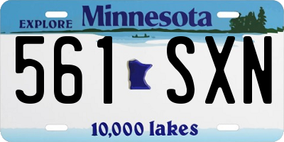 MN license plate 561SXN