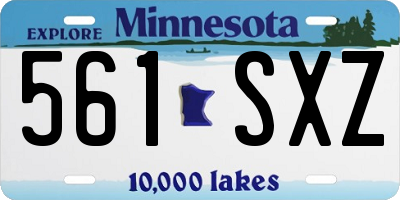 MN license plate 561SXZ