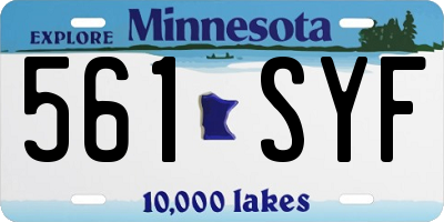 MN license plate 561SYF