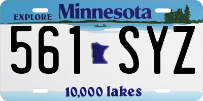 MN license plate 561SYZ