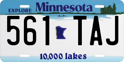 MN license plate 561TAJ