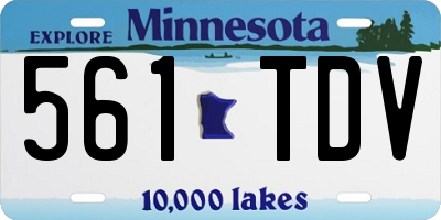 MN license plate 561TDV