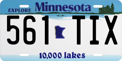 MN license plate 561TIX