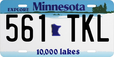 MN license plate 561TKL