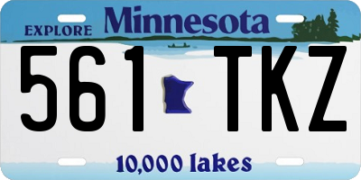 MN license plate 561TKZ