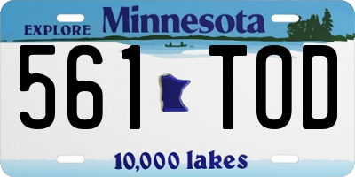MN license plate 561TOD