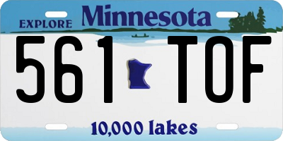 MN license plate 561TOF