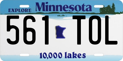 MN license plate 561TOL