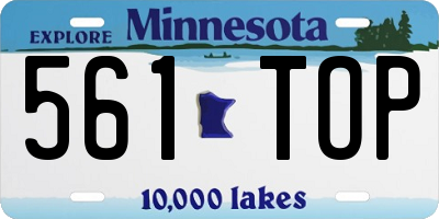 MN license plate 561TOP