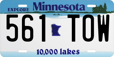 MN license plate 561TOW