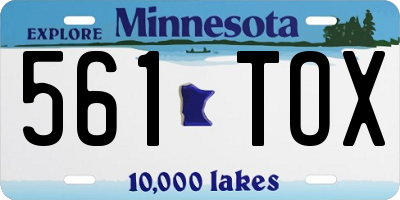 MN license plate 561TOX