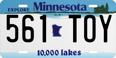 MN license plate 561TOY
